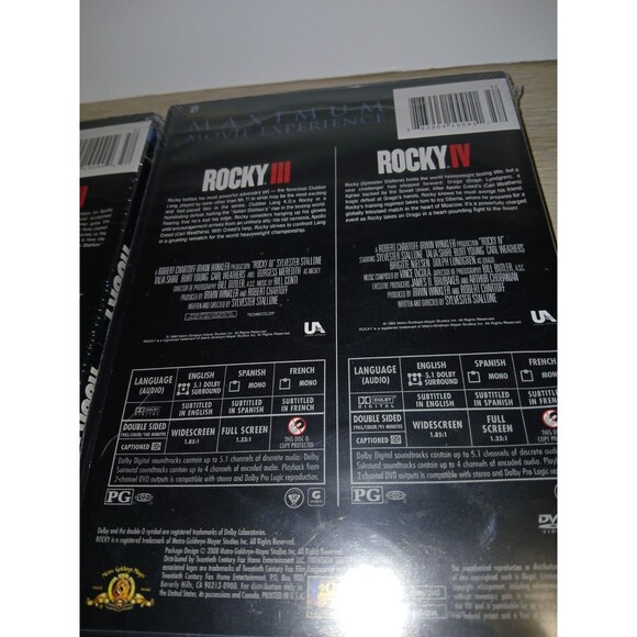 Rocky DVDs 1-4 Double Feature Sylvester Stallone Walmart Tag MGM 2008 Sealed - Picture 10 of 16